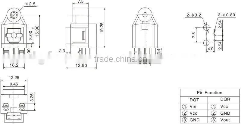 mini connectors RCA jack / optic toslink DQT(R)-017A