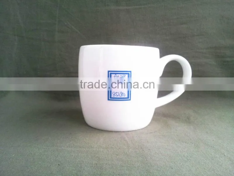 Promotional ceramic coffee mugs with custom logo by decal