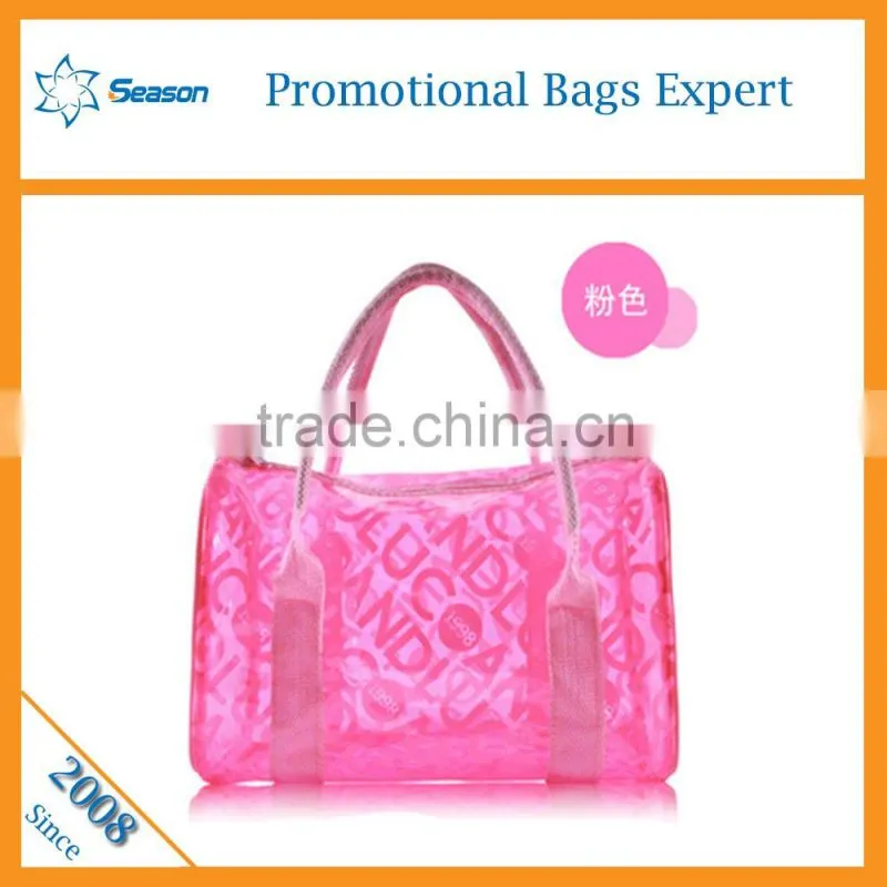 Wholesale transparent PVC beach bag utility tote bag bags cosmetic