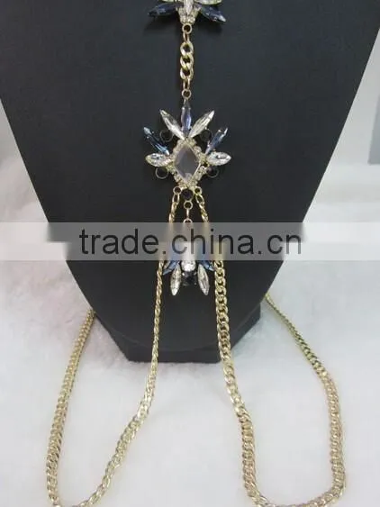 Europe and America Sexy Luxury Beach Bikini With Rhinestone Waist Belly Body Chian
