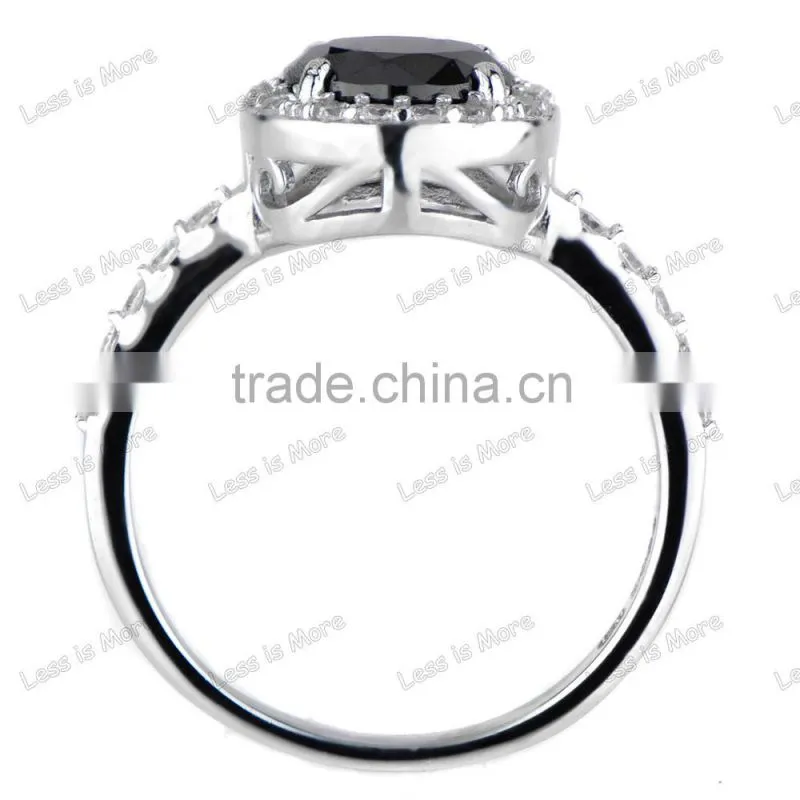 carrie's faux black diamond silver ring for men