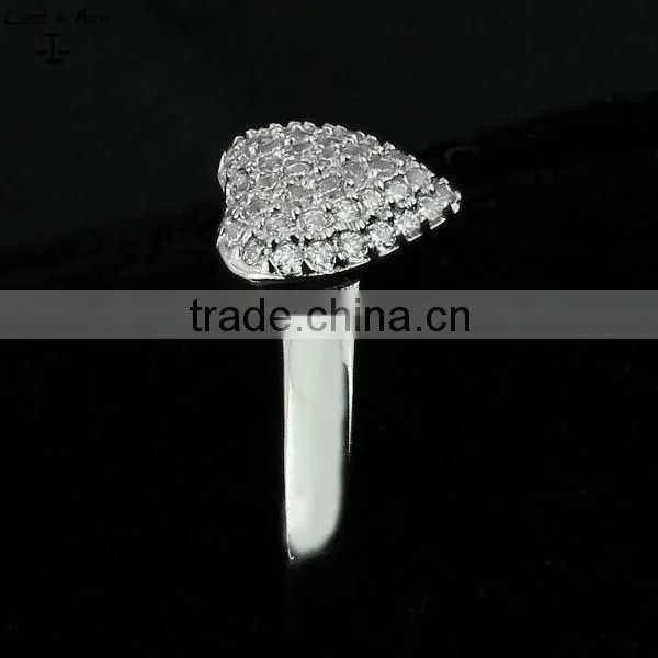 Fashion Cubic Zirconia Heart Ring , Lady Ring,New Design Rings Silver Jewelry