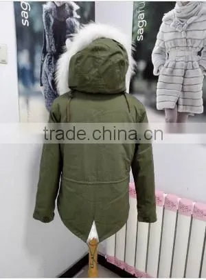 Hot selling fake fur parka jacket in China