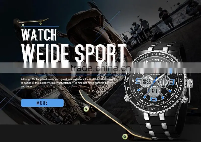 WEIDE 2015 Cheap Rubber Watch WH1107-6 Watch Personalized Lcd Hands Watch