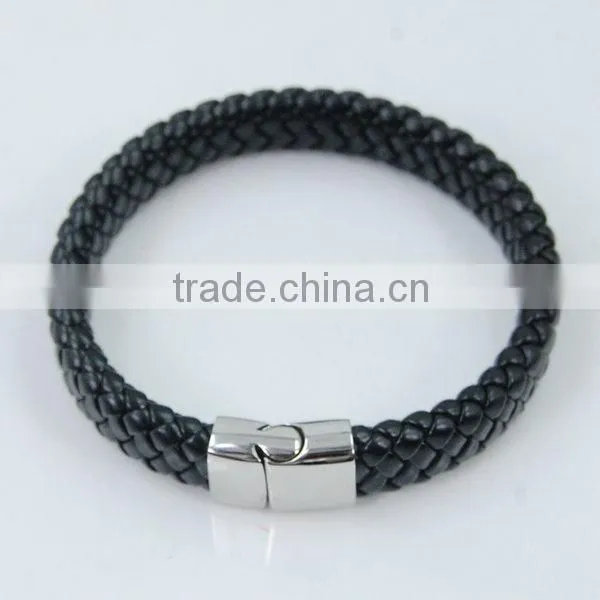 Fashion Leather Weave bracelets magnetic bangles