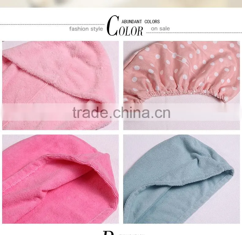 Hot selling microfiber towel for hair/ microfiber drying shower cap