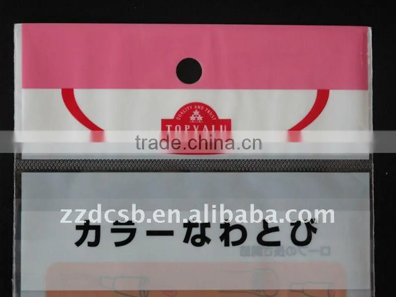 BOPP color printed header bag with adhesive tape