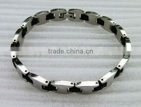 mens stainless steel silicone bracelets #17010
