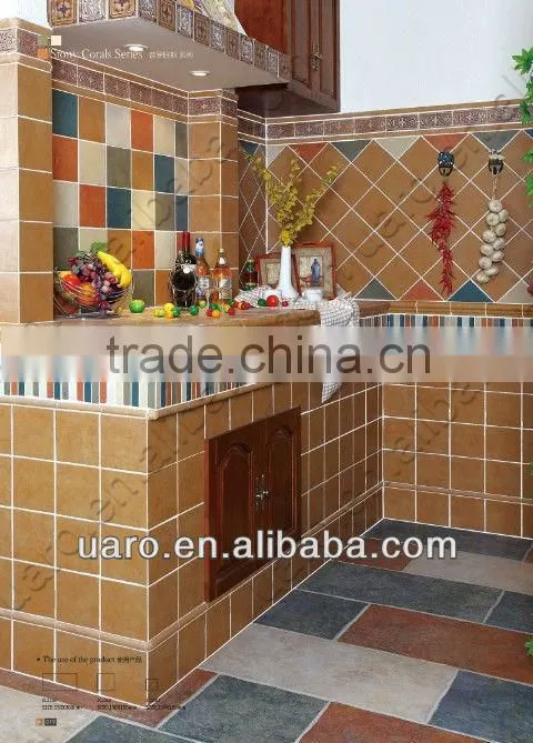 Vintage porcelain flooring brick-red tile Provence Series
