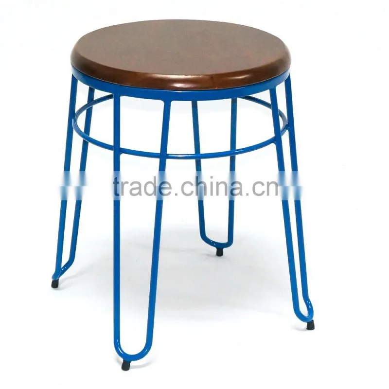 Competitive Price Industrial Metal Bar Stool Vintage Stackable Counter Stool Bar Furniture For Sale