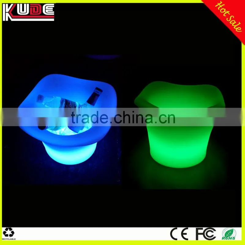 rechargeable Plastic LED Ice Bucket Flash Champagne Beer Flash Light Up Bar Bucket
