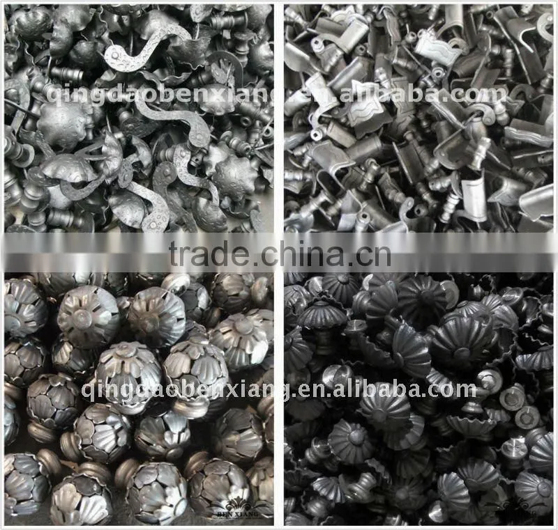 Decorative iron forged bars and fence pickets