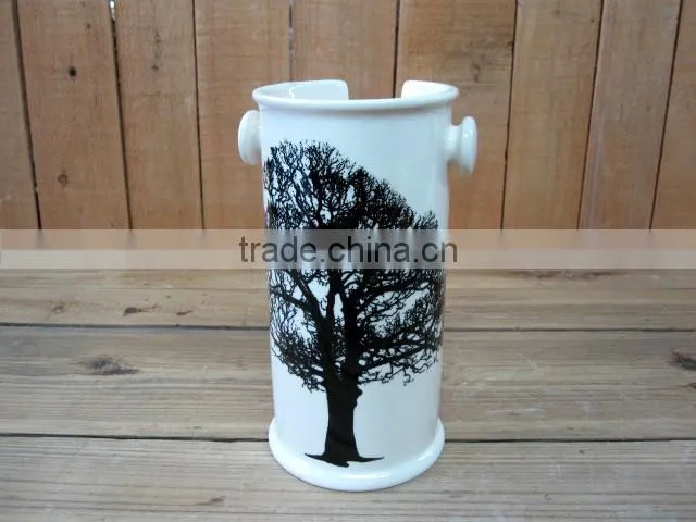 Modern Zebra Decal Ceramic Vase for Decoration