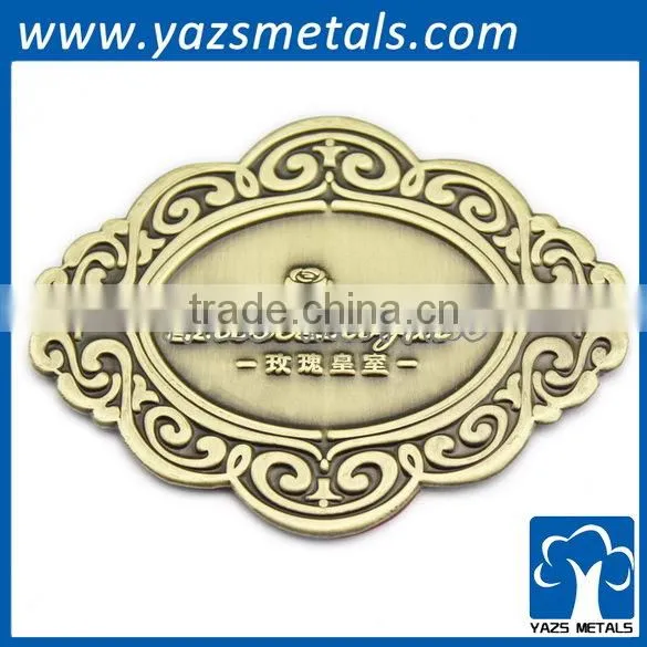 Embossed metal furniture palte