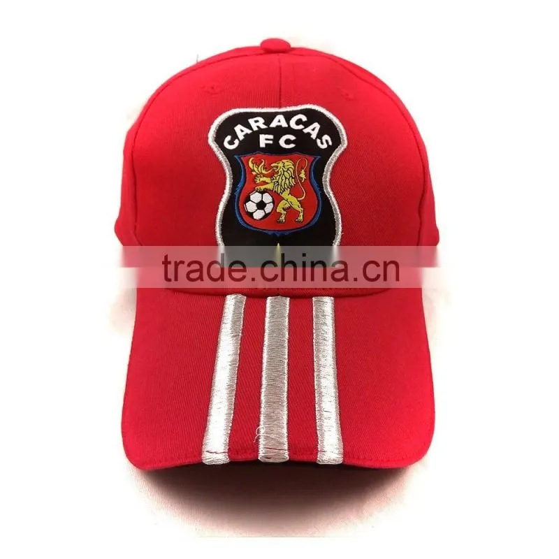 Custom best quality red Acrylic Embossed baseball hat with metal buckle