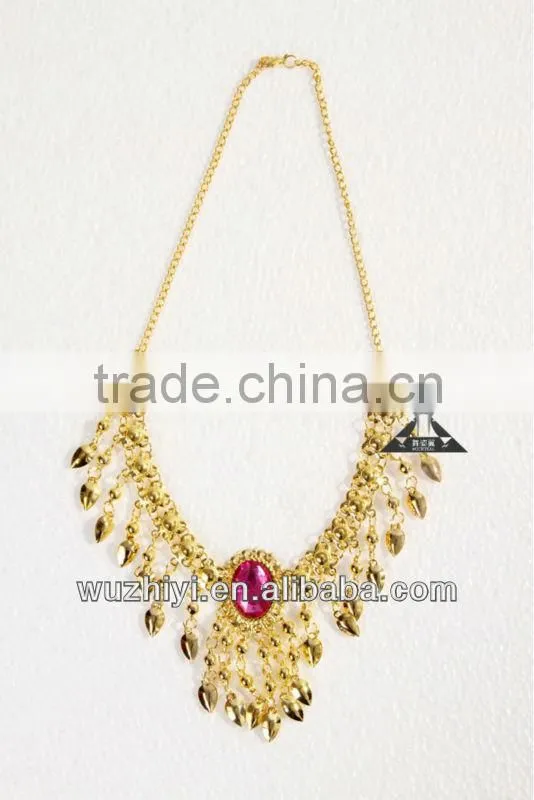 Belly Dancing Costumes Accessory, Golden Fashion Necklace for Dancer (T101)