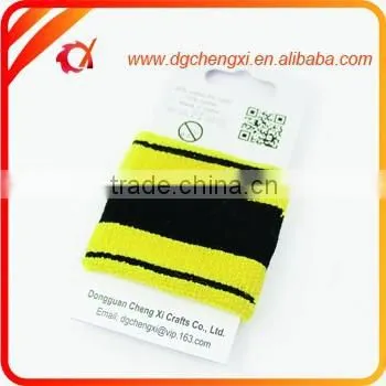 2015 Yellow & black stripe Cotton Wristband