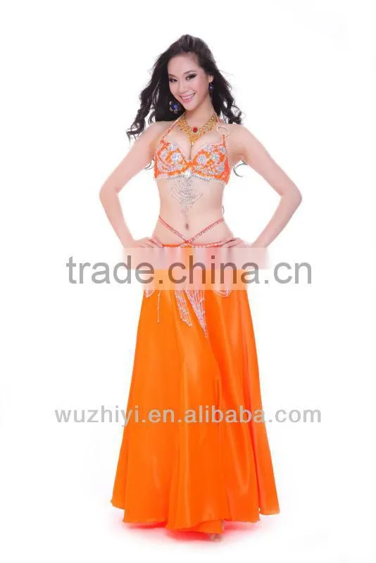 Purple Satin Belly Dance Skirt ,Arabic Belly Dance Skirt, Belly Dancing Performance Skirt
