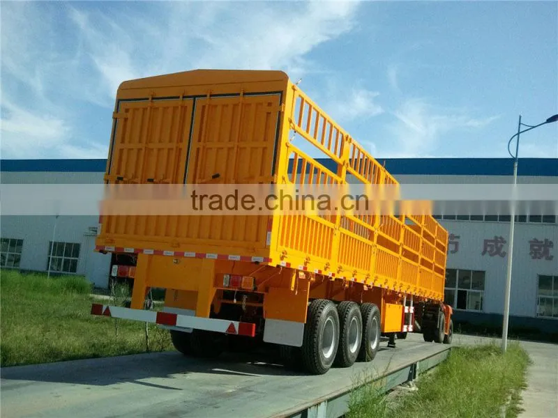 60T 3 axle animals transport semi trailer /truck stake semi trailer