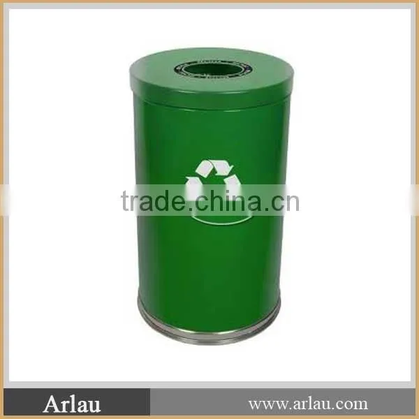 Outdoor round metal dump bin rubish bin