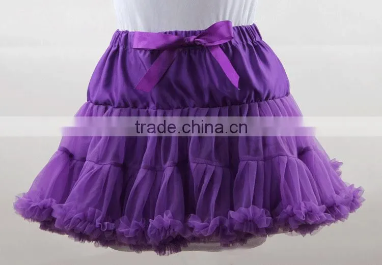 Purple Ruffled Fluffy Tutu Skirt With Bow