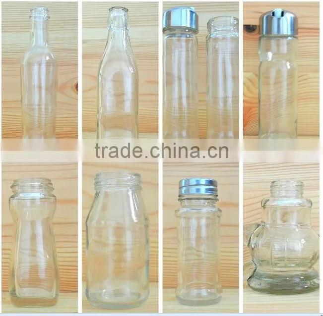 Wide mouth french square beverage glass bottle with black lid