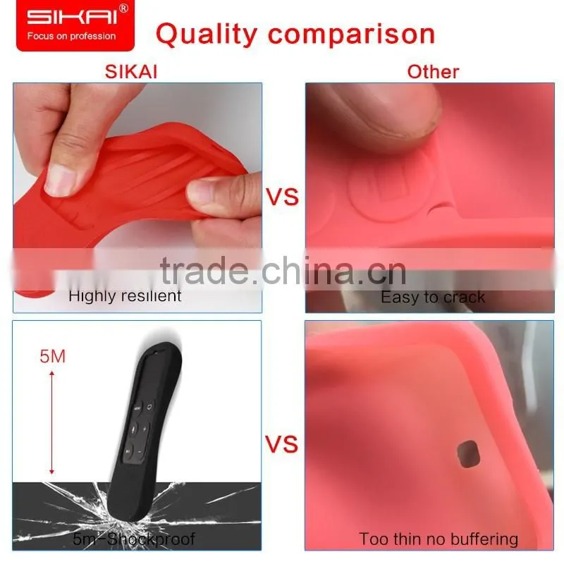 Factory PROMOTION no MOQ Transparent Dustproof Silicone TV controller Protective Cover for 4th Apple Siri Remote Case Skin