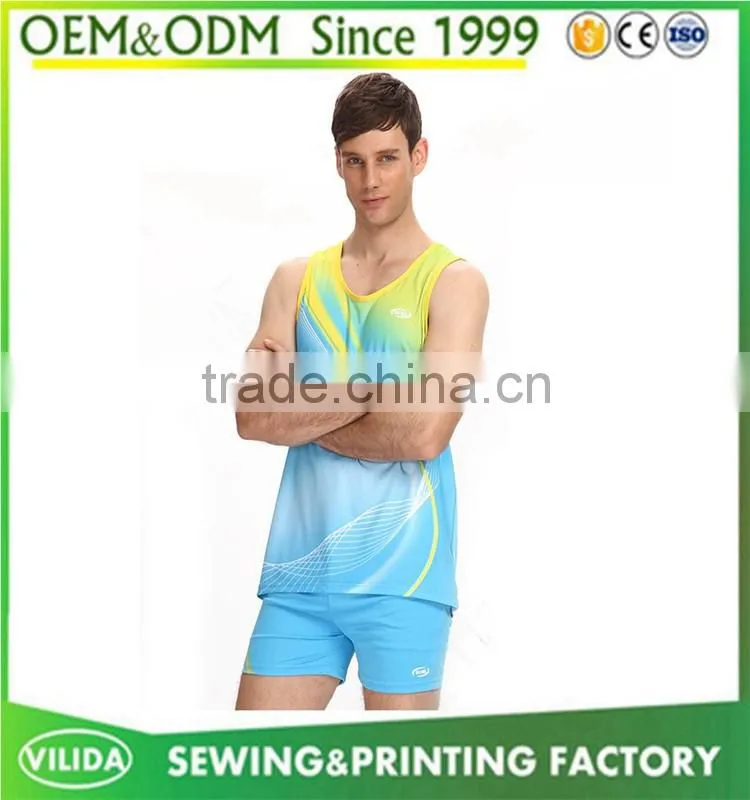 Hot Sale Sublimation Custom Women's Running Wear Cheap Price Men Singlet Jersey