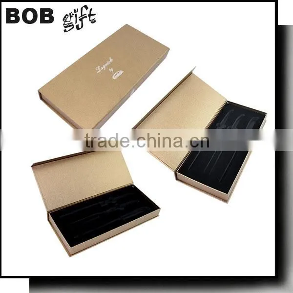 2015 hot sale custom logo printed black matt paper gift box