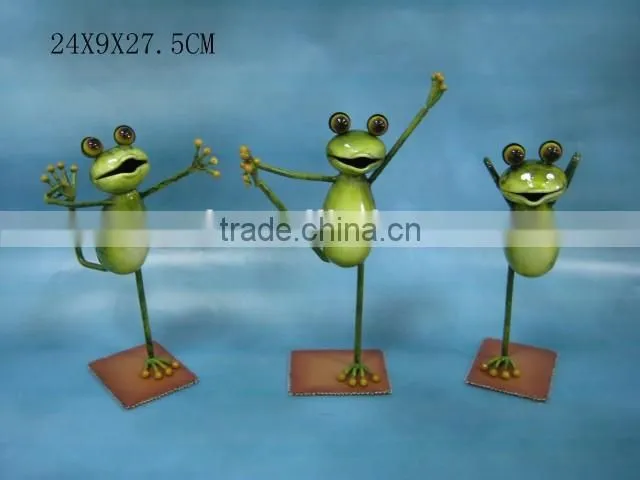 new! metal sitting frog statue garden decoration