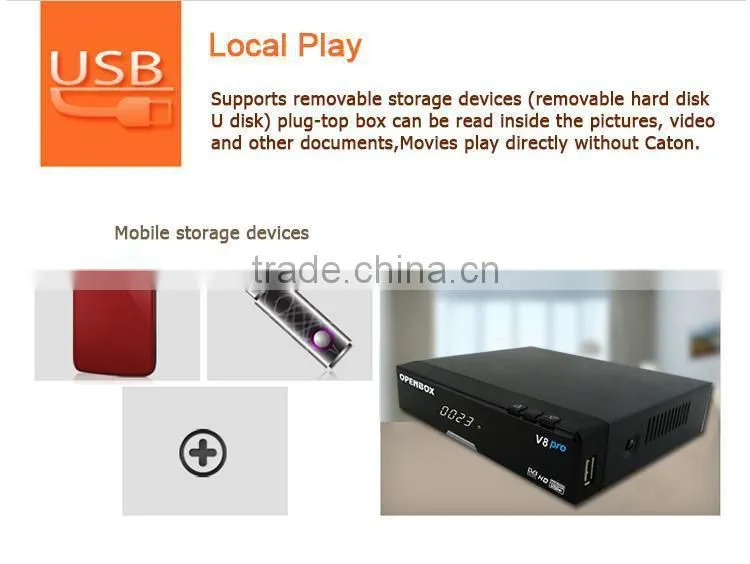 manufacture HD set top box Openbox V8 Pro hd decoder in 1080P DVB-S2&T2&C twin tuner 4k google tv box satellite receiver