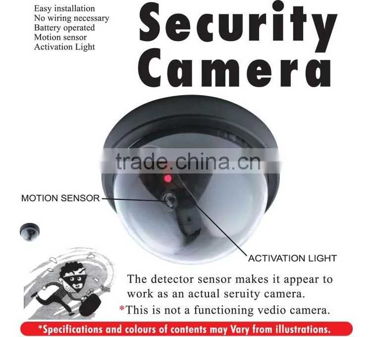 2016 Best Selling Excellent Deterrent 2pcs 1.5VAA Batteries Operated Blinking RED LED CCTV Dome Dummy Fake Seceurity Camera