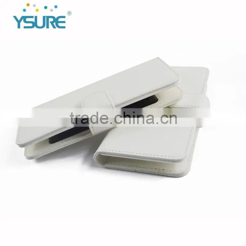 2016 Hot Sales Snow White PU Leather Case for Universal Mobile Phones with Sucker and Sliding up and down