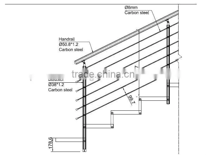 Balcony and stair railing fence grill design ideas for garden fencing(PR-B123)