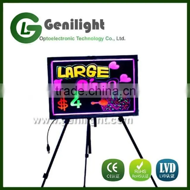 Acrylic Flashing Illuminated Erasable Neon LED Message Menu Sign Writing Board with Control Button