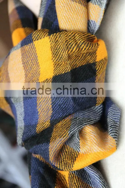 worsted cashmere light checked scarves