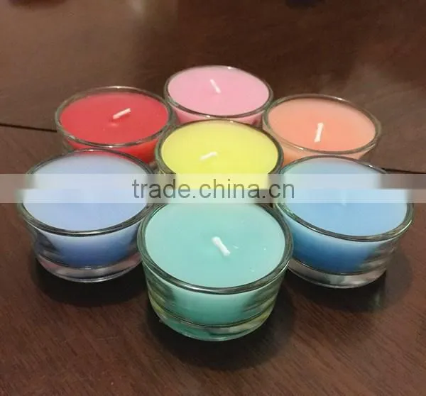 colourful flameless scented tealight candle, soy wax