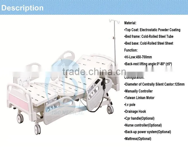 IDO-855E CE ISO certification hospital electric medical bed