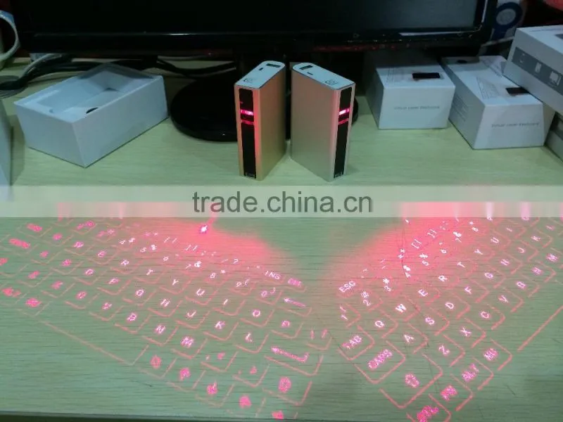 wireless virtual projection layout keyboard bluetooth laser keyboard and mouse with 5200mah power bank, speaker and music player