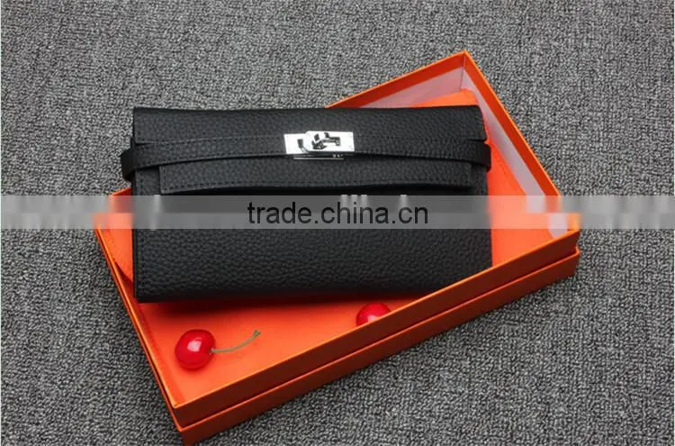 Cheap Genuine cow leather wallet women's Long Wallet