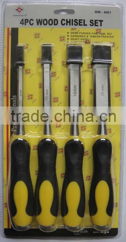 The Hot Sales Double Blister Card SHAW004 4PCS Wood Chisel Set