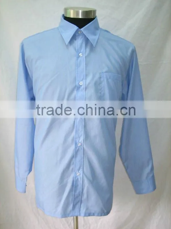 Hot selled poly and cotton tripe mens business shirt