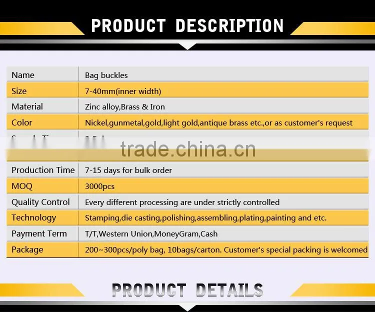 Ladies handbag bag buckle women buckle for bag bag metal products
