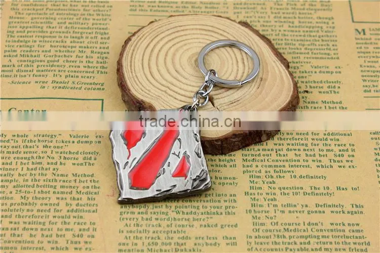Popular dota PC game keychain alloy bright color metal keychain dota 2 keychain