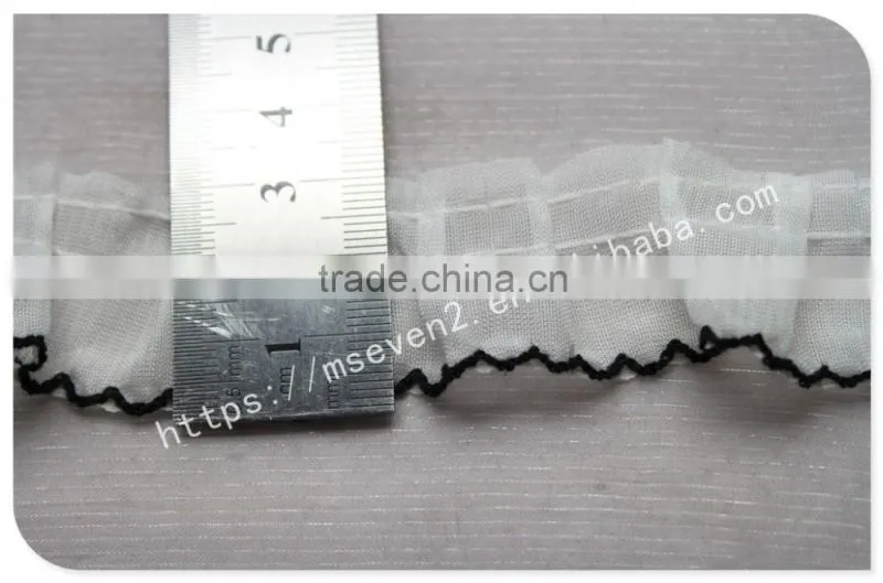 Good price 3cm width folding cotton french tulle lace for dress