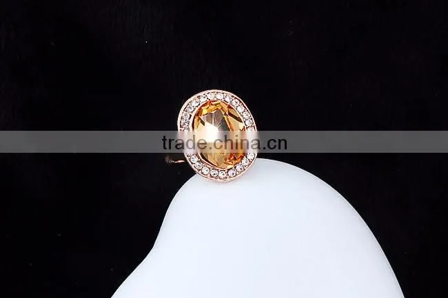 18K gold color rings with blue Gemstone 3gram gold ring