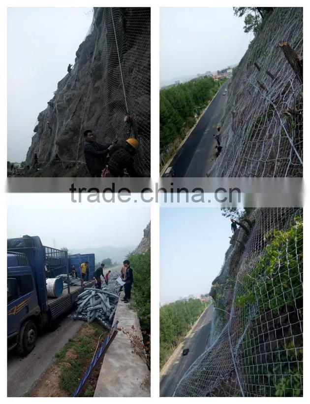 Rockfall Barriers Rockfall Attenuator System SNS protective mesh