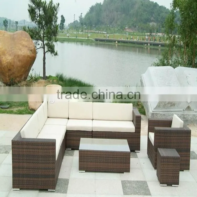 S&D Cheap poly rattan furniture with cushion, garden art furniture