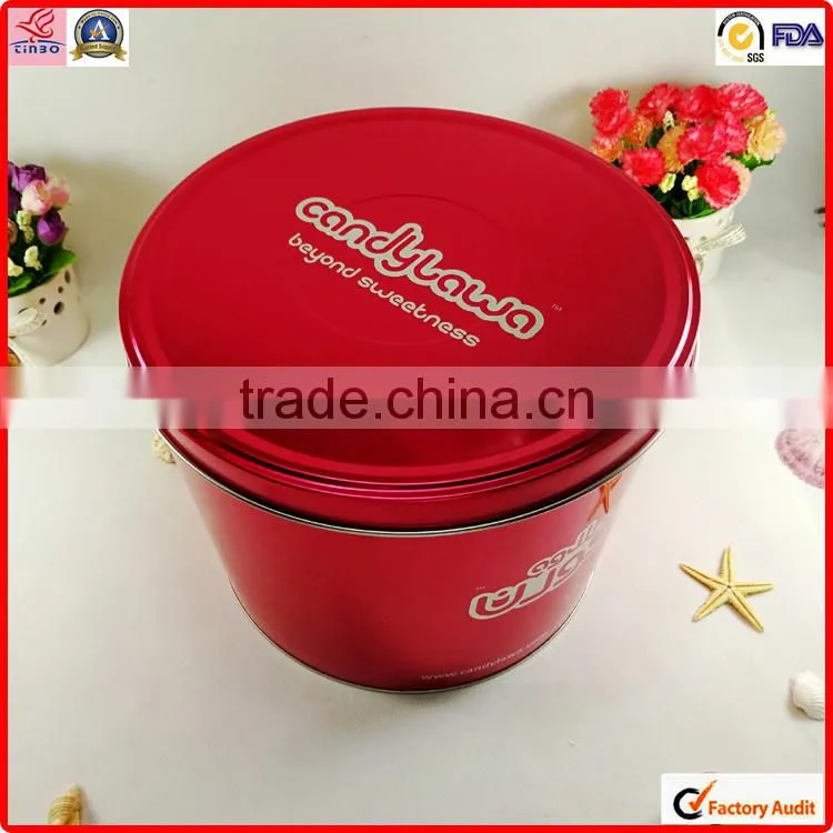 custom design glossy metal print popcorn tin packing cans