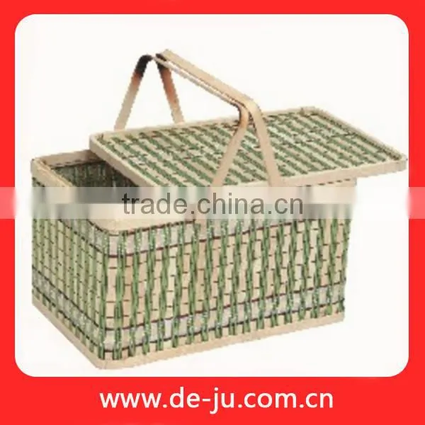 Custom Practical Big Box Bamboo Picnic Basket